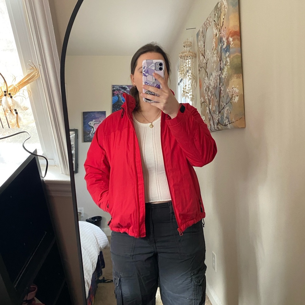 Veste Coupe-vent Lands' End Rouge - Femme Taille M - Nylon